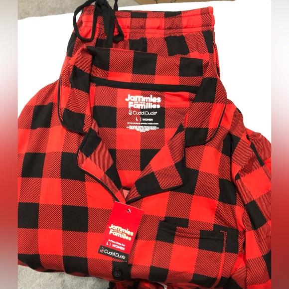 ♥️CUDDL DUDS Jammies For Your Families Buffalo Check 2pc Pajama set size L NWT - Picture 7 of 13